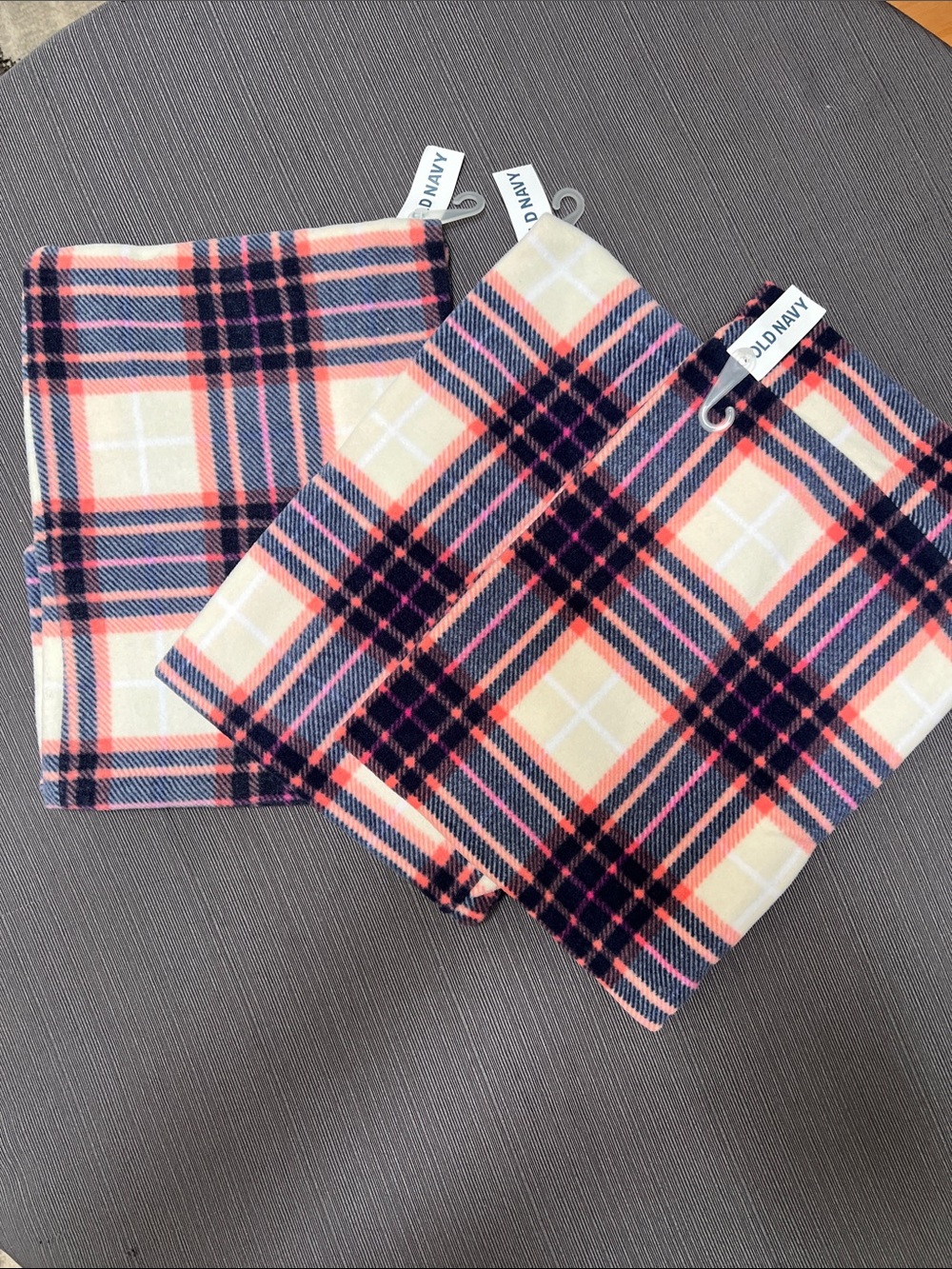 **NWT**Old Navy Plaid Fleece Infinity Scarves/Cowl~ one size;  Set of 3